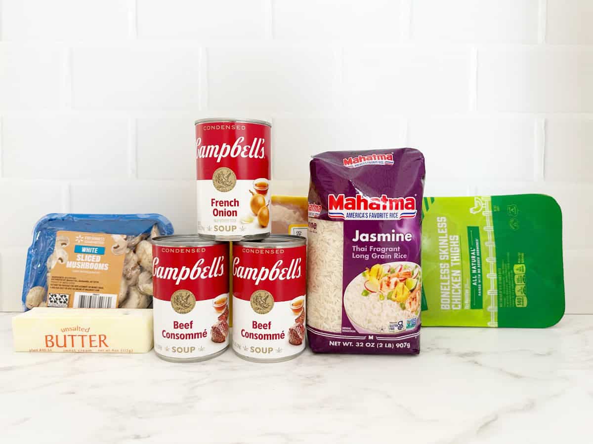 Side view of ingredients in their packaging.