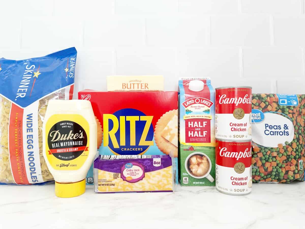 Side view of ingredients in their packaging.