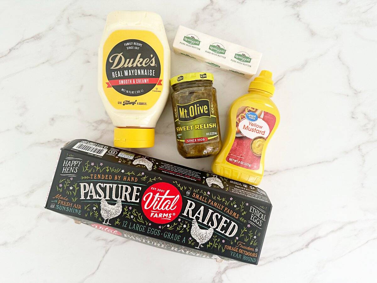 Down view of ingredients in their packaging.