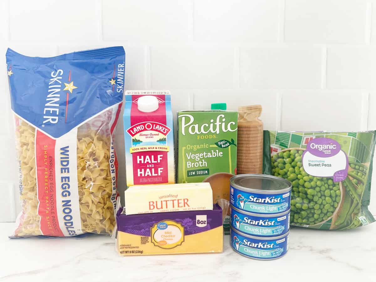 Side view of ingredients in their packaging.